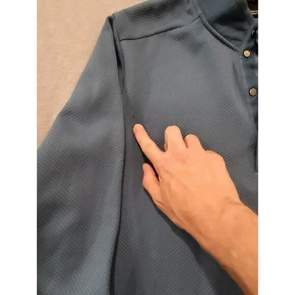 Under Armour 1/4 Button Sweatshirt Mens XL Blue Cold Gear Loose Golf Casual READ - Picture 3 of 6